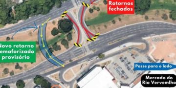 Trânsito: Retorno na Avenida Juracy Magalhães Júnior será bloqueado a partir da noite de quinta 